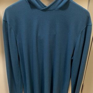 LuLulemon Men’s waffle Blue Lightweight Knit Hoodie - Excellent Condition